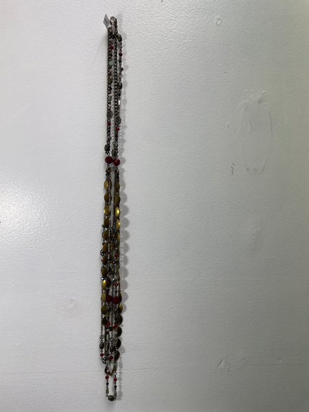4-strand red/black beads-44"