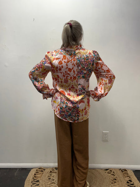 Wide Leg Elastic Waist Pants-brown