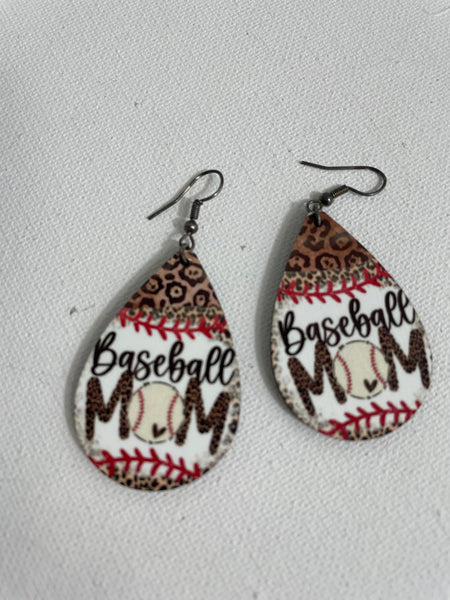 Teardrop Sport Mom Earrings Shirley Ollison