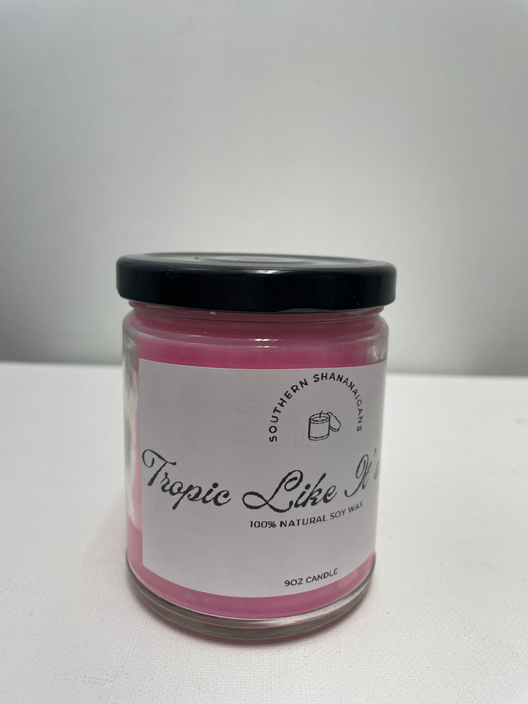 Homemade Soy Candles-9 oz.Tropic Like It Hot/pineapple coconut peach