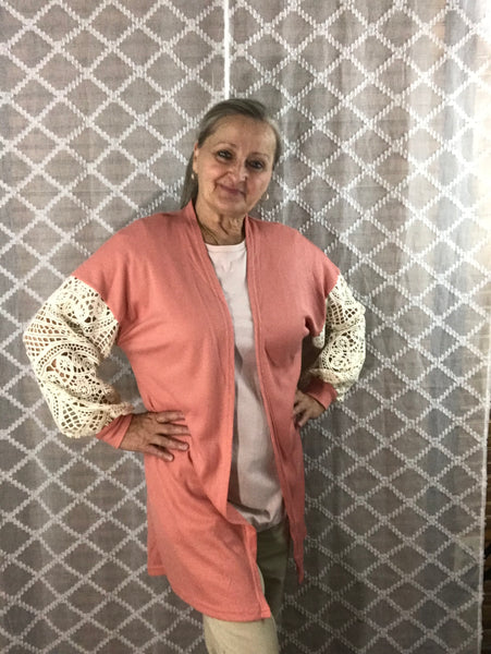 Sweet Mood Lace Sleeve Cardigan