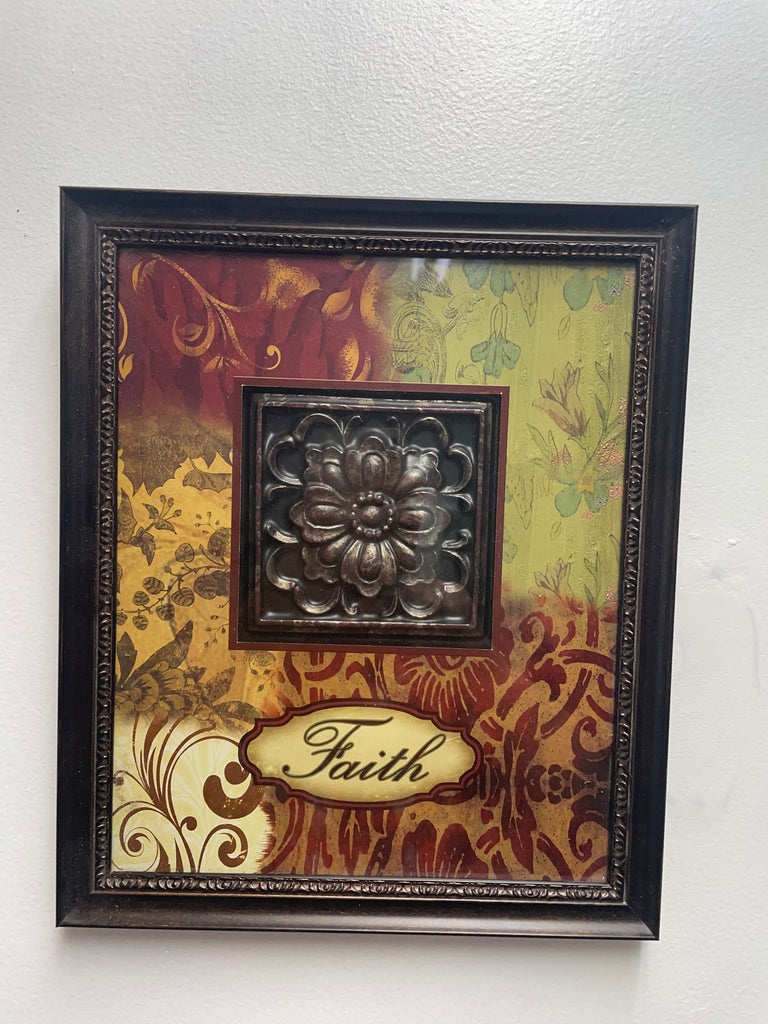 12"x10" Floral Design w/FAITH picture Frame