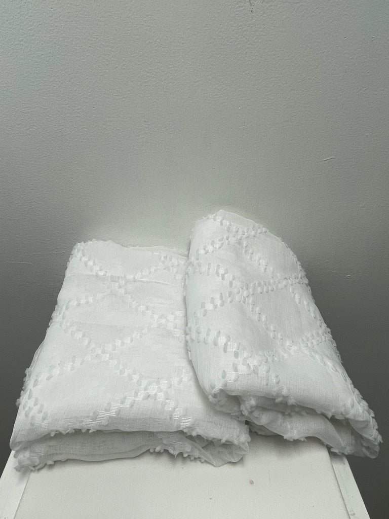 Set White Sheer Polyester 27"x83" Curtains
