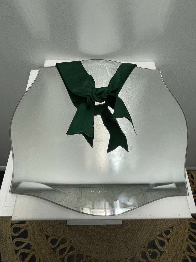 14"x14" Beveled Mirrow w/Hunter Green Ribbon
