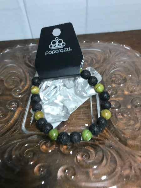 Green and Gold Ball Bracelet