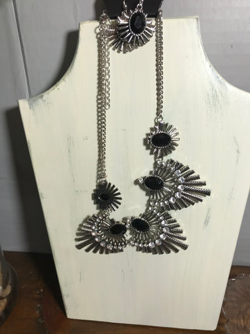 Silver Black stones 4