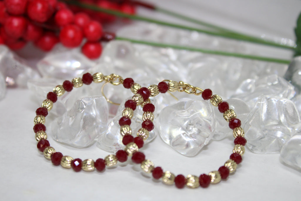 Red And Gold Earrings OhhMy! Gifts and Things, LLC