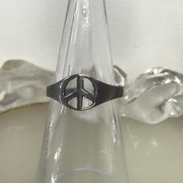 Sterling Silver Rings-small peace sign-6