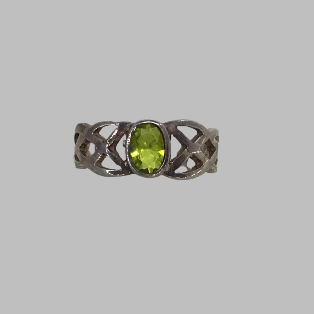 Ring: Sterling Silver Mint Green stone-5