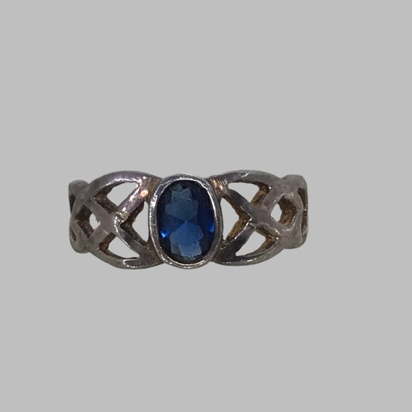 Ring: Sterling Silver Blue Stone-51/2 & 6