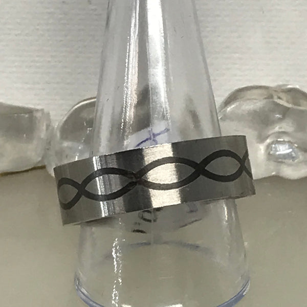 ~Ring: Mens Stainless Steel Silver-14