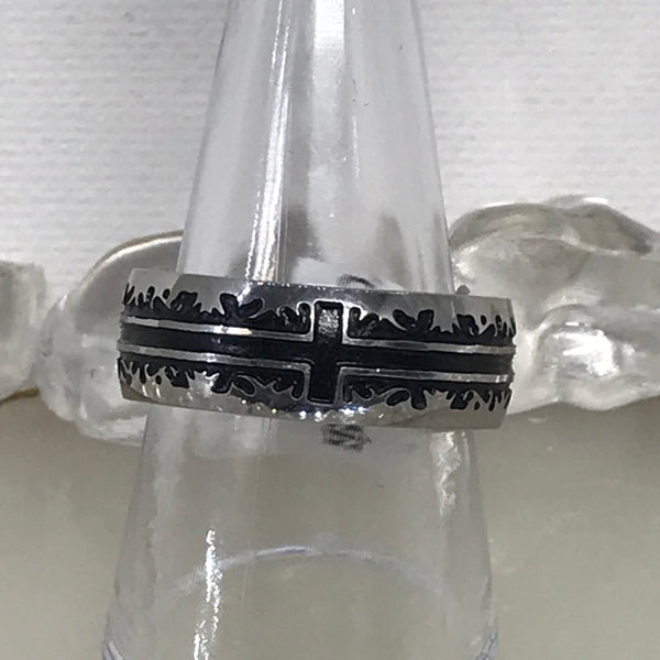 ~Ring: Mens Stainless Steel Silver-10