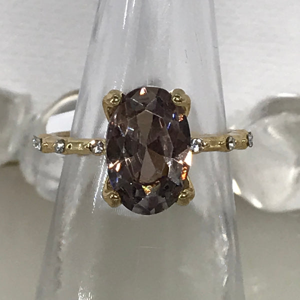 Sterling Silver Rings-Rose stone