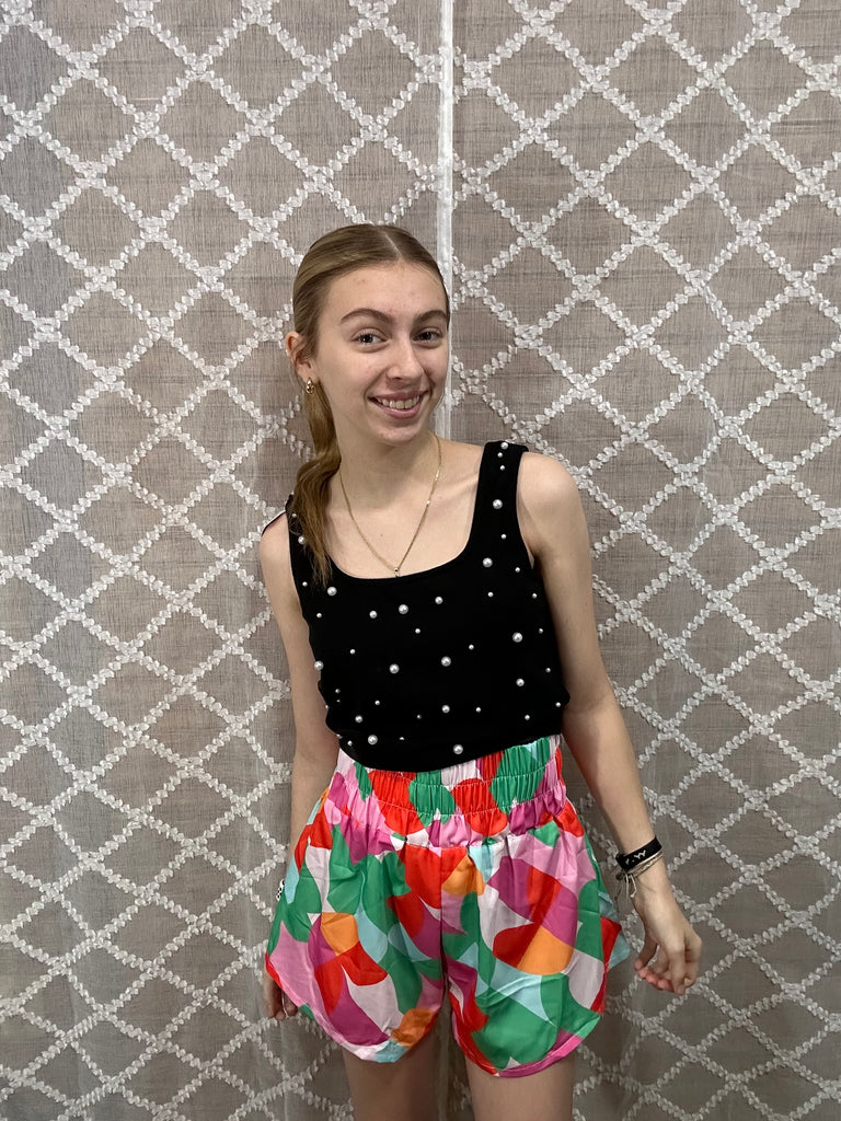 Colorful abstract pattern skort