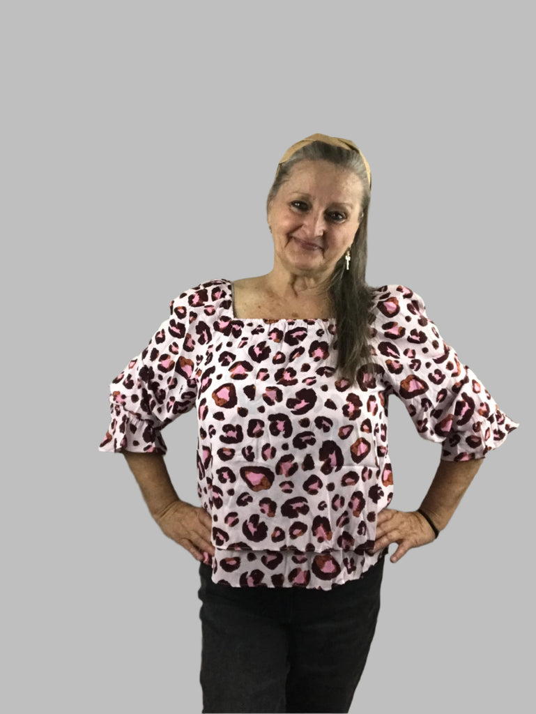 Wild Orchid Leopard Layered Top