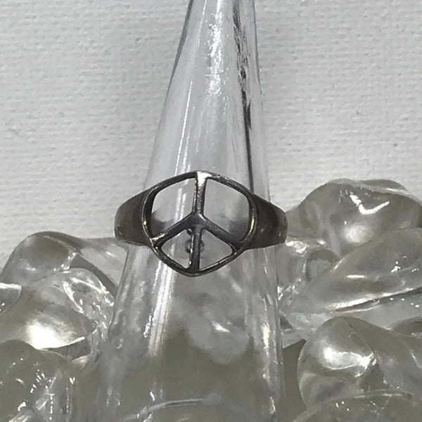 Sterling Silver Rings-large peace sign-7