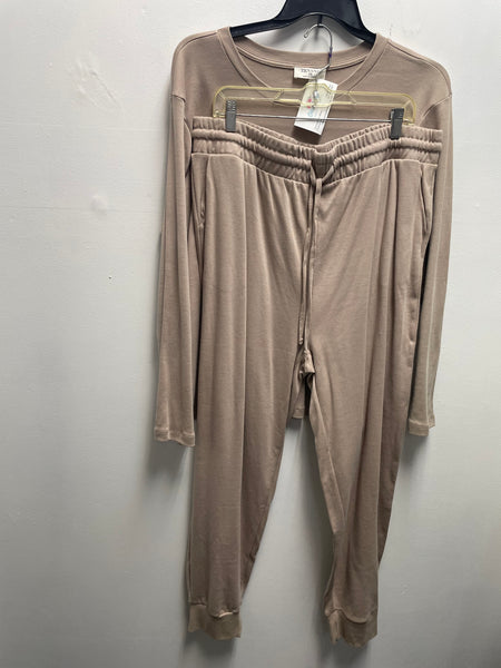 Zenana Cotton Jogger Set Khaki