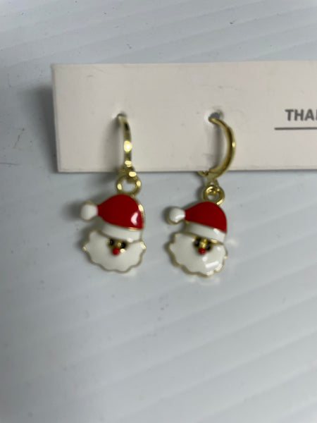 Kids Christmas Collection Earrings -santa face clasp