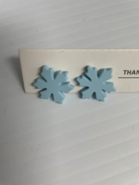 Kids Christmas Collection Earrings -blue snowflake