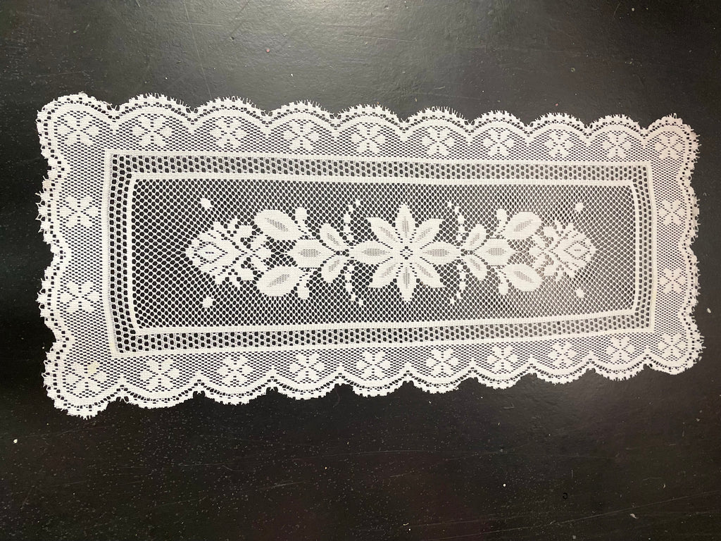 35"x15"White lace Table Runner