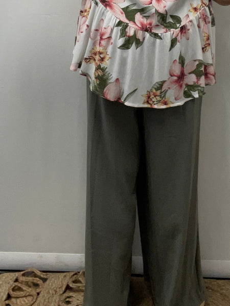 Wide Leg Elastic Waist Pants Melissa McCoy