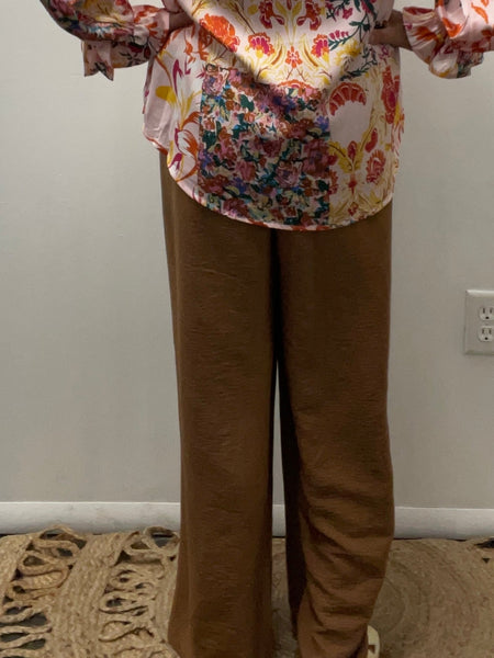 Wide Leg Elastic Waist Pants Melissa McCoy