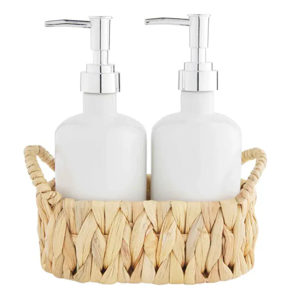 Hyacinth Soap Pump Set w/basket