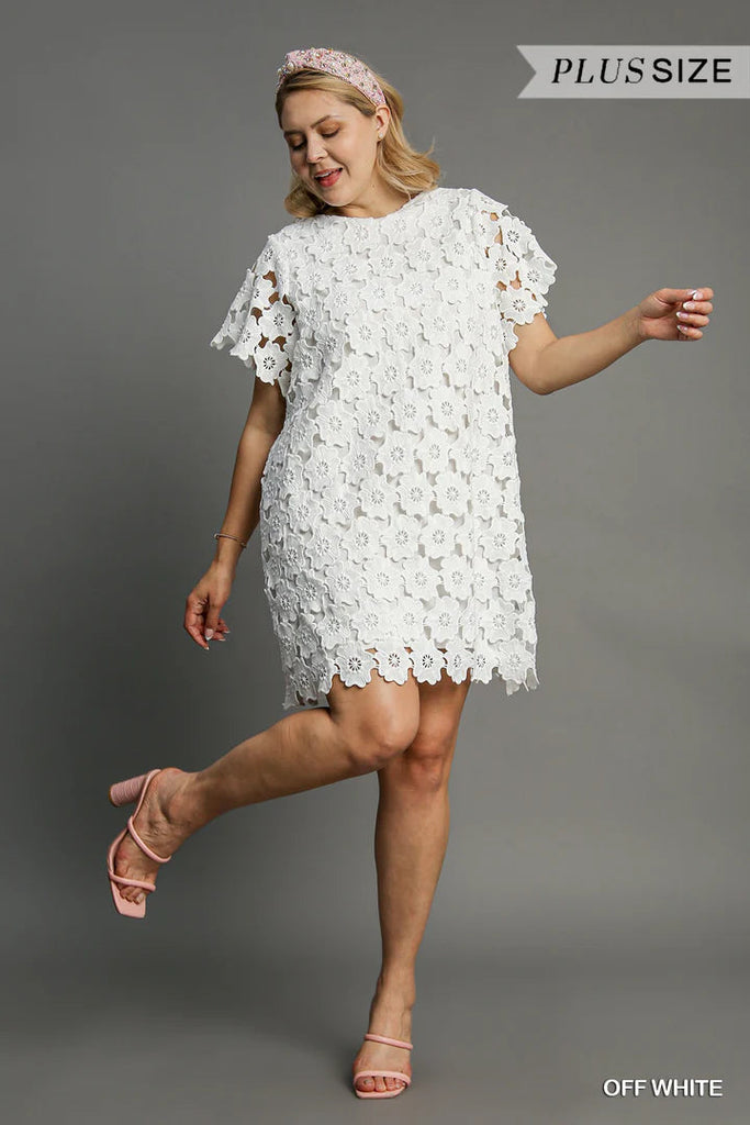 Margaret-Plus/xl White Floral Dress OhhMy! Gifts and Things, LLC