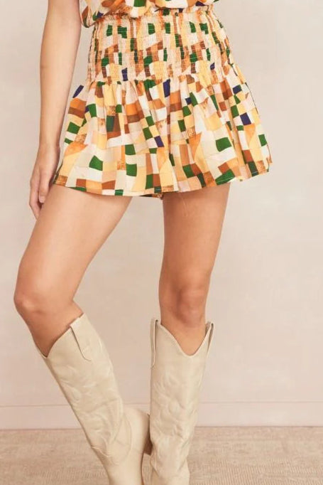 Entro Checkered Multi Color Skort
