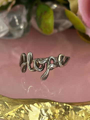 Ring: .925 Sterling silver ring: Hope