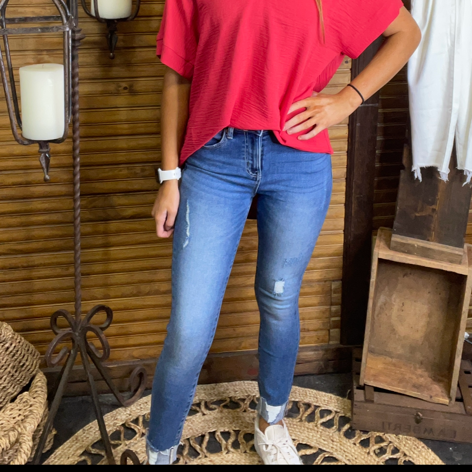 Skinny Jeans, stretchy, fits true to size.