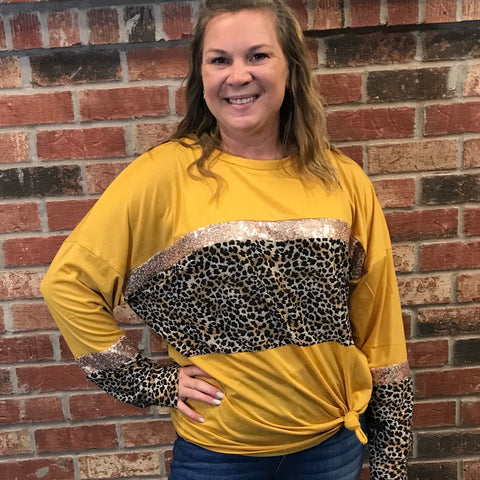 leopard print sequin shirt