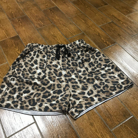 Leopard print Shorts with drawstring