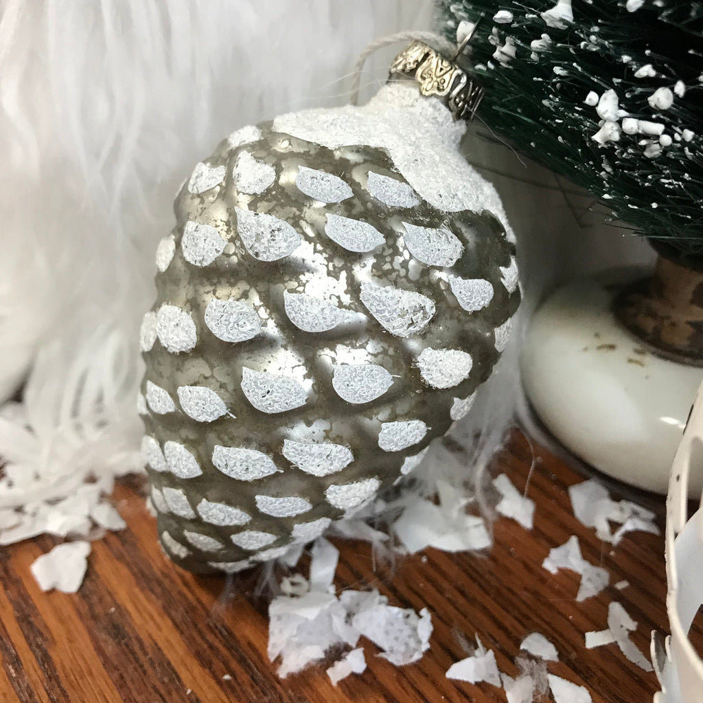 Mercury Glass Pinecone Ornament Christmas OhhMy! Gifts and Things, LLC