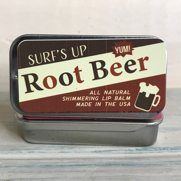 Slide Top Tin Lip-Root Beer
