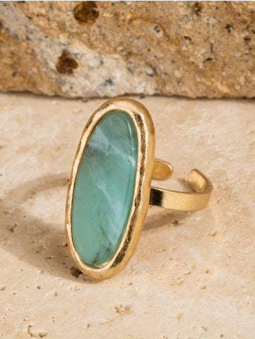 Ring: Natural Stone Adjustable Ring OhhMy! Gifts and Things, LLC