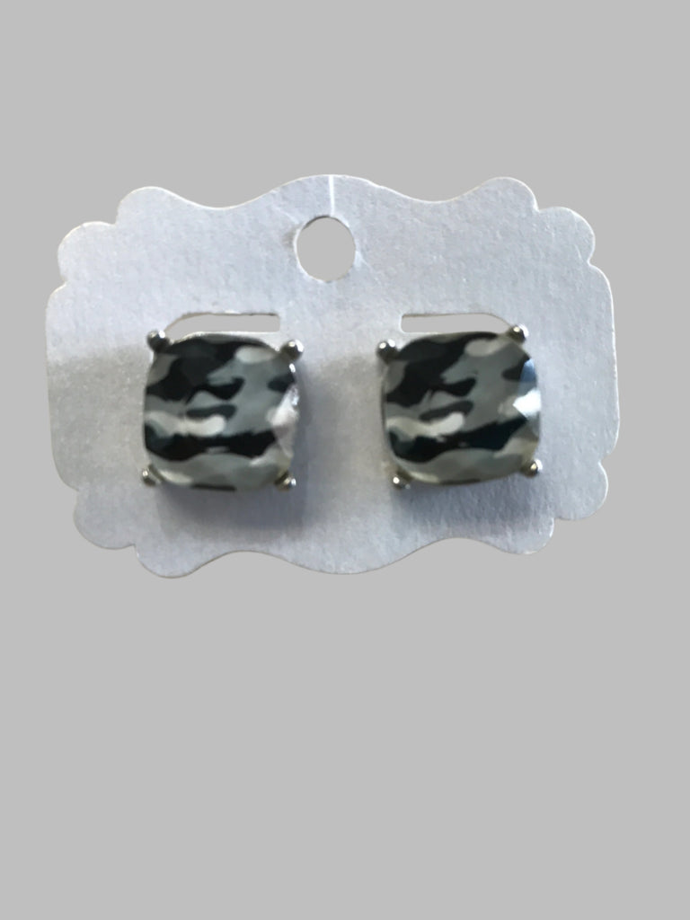 Camo Stud Earrings