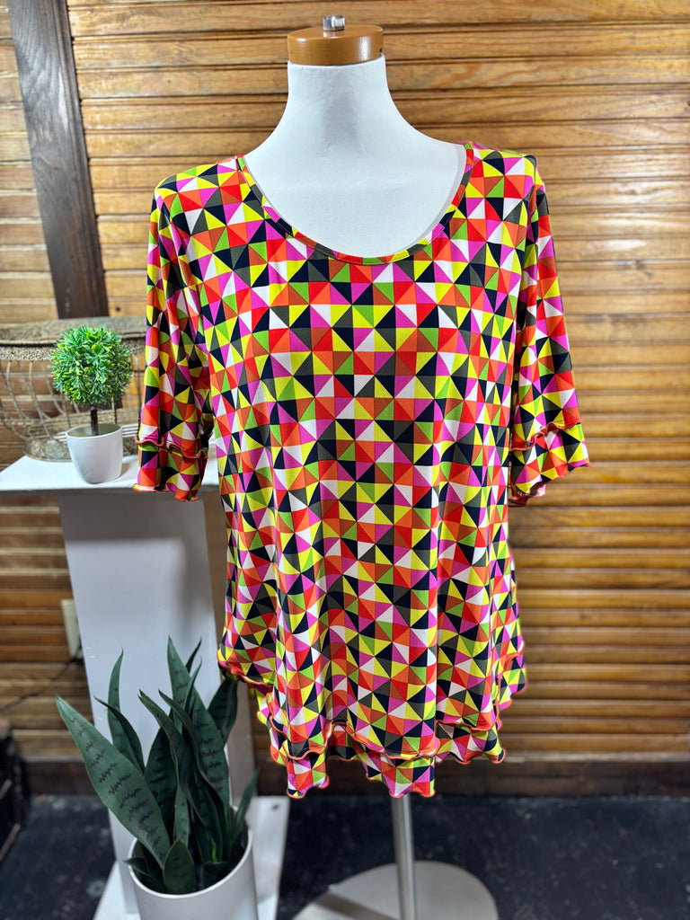 Attitudes: Multi color Top - Pre-Loved Debra Hodge