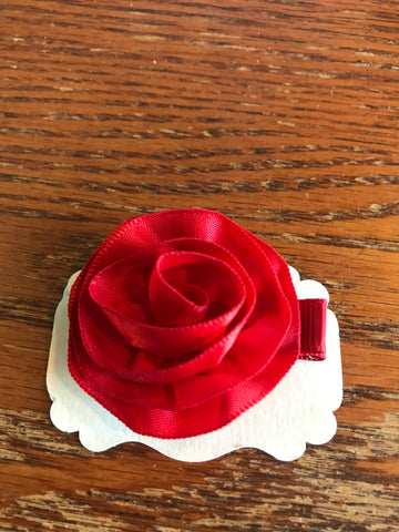 Small Red Rose Hair Clip