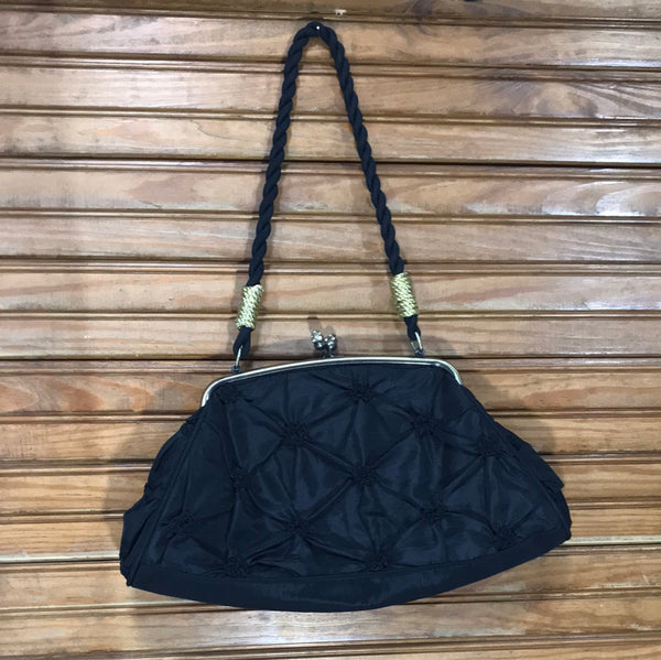 Black Vintage Ruched Purse