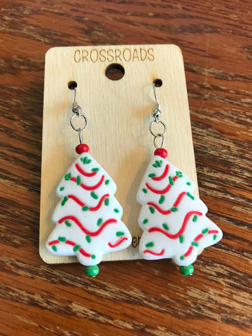 Christmas Tree Earrings-Snack Cake