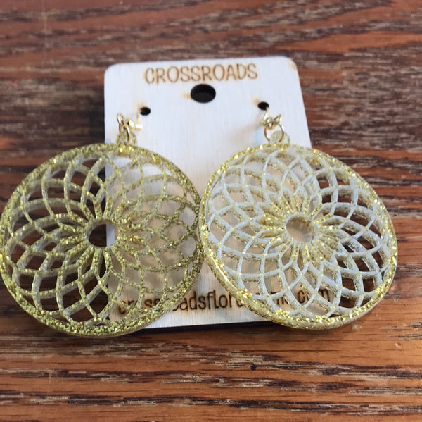 Mandala Earrings-Gold