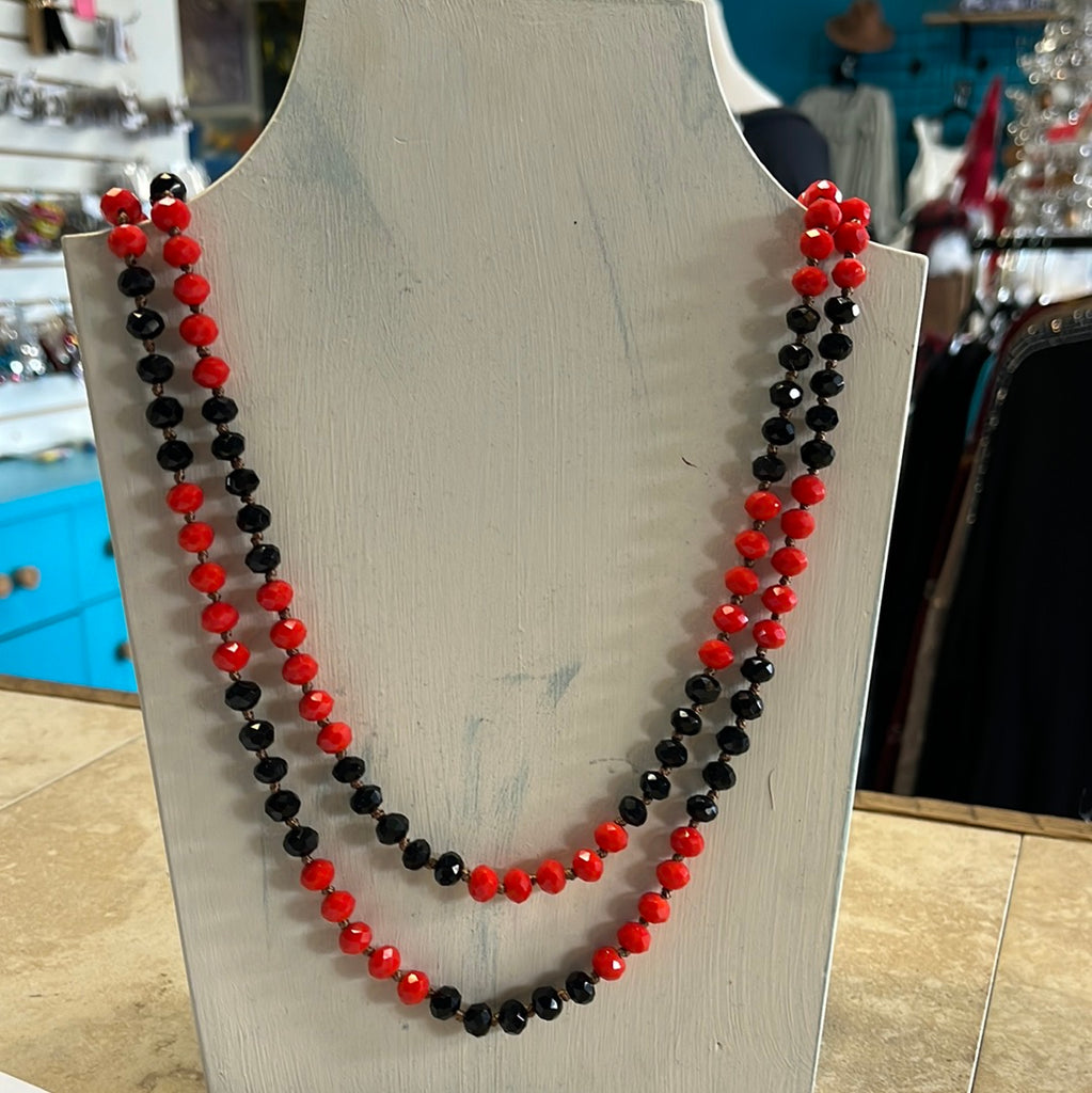 Red and Black Beaded Necklace