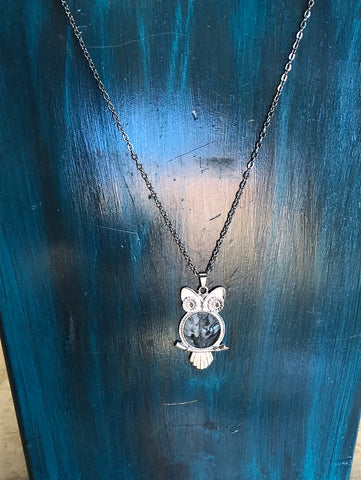 Necklace - Hand Painted Owl Pendent