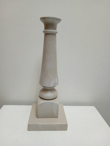 11" Tall Cream/White Candle Holder OhhMy! Gifts and Things, LLC