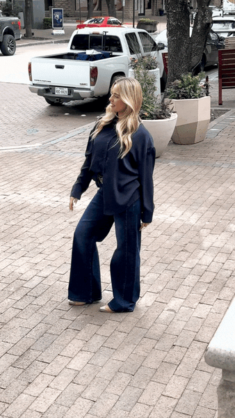 Kathryn Classic Button-Up, Navy Grace+Emma