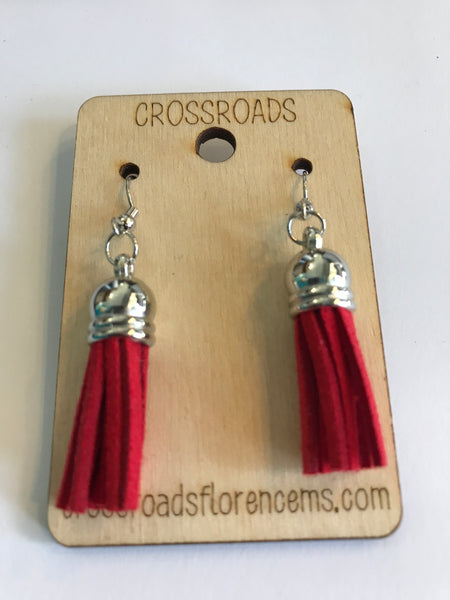 Tassel Earrings-Red