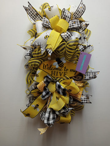 16x22 Honey Bee Swag Wreath Jody Martin