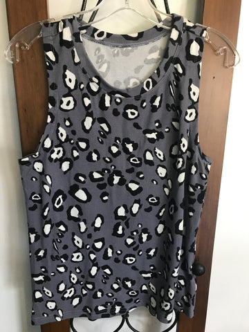 Leopard Gray Sleevless Shirt