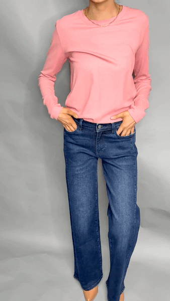 Wide Leg Jeans, Dark Wash Grace+Emma